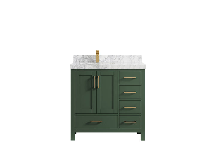 Malibu 36 in. W x 22 in. D Left Offset Sink Bathroom Vanity - photo 11