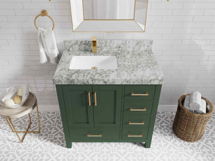 Malibu 36 in. W x 22 in. D Left Offset Sink Bathroom Vanity - photo 10