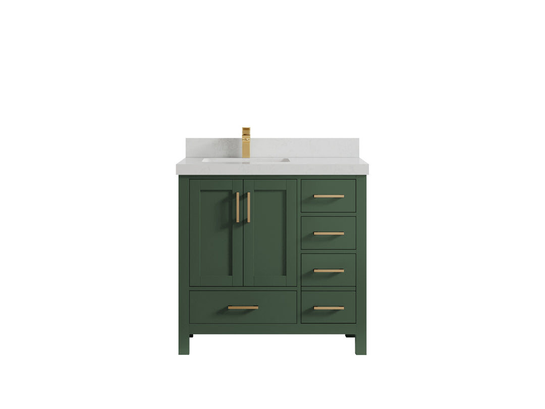 Malibu 36 in. W x 22 in. D Left Offset Sink Bathroom Vanity