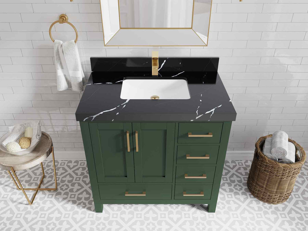 Malibu 36 in. W x 22 in. D Bathroom Vanity Center Sink