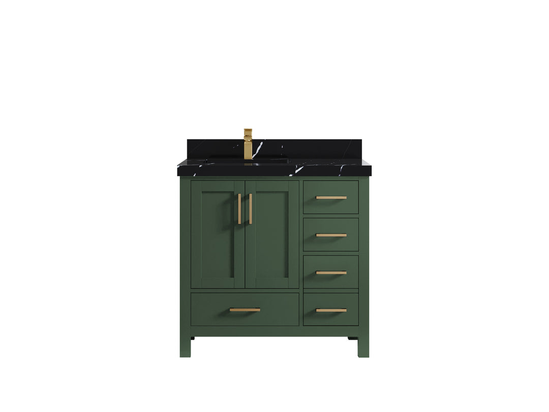 Malibu 36 in. W x 22 in. D Left Offset Sink Bathroom Vanity
