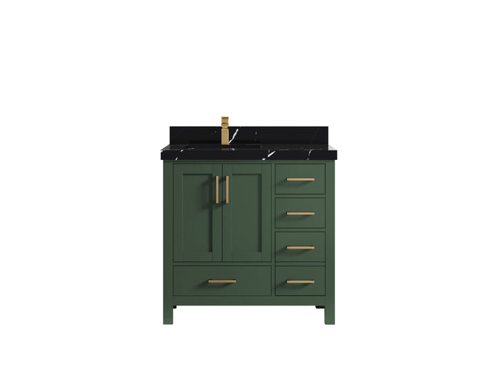 Malibu 36 in. W x 22 in. D Left Offset Sink Bathroom Vanity - photo 9