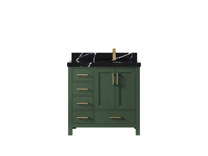 Malibu 36 in. W x 22 in. D Right Offset Sink Bathroom Vanity - photo 9