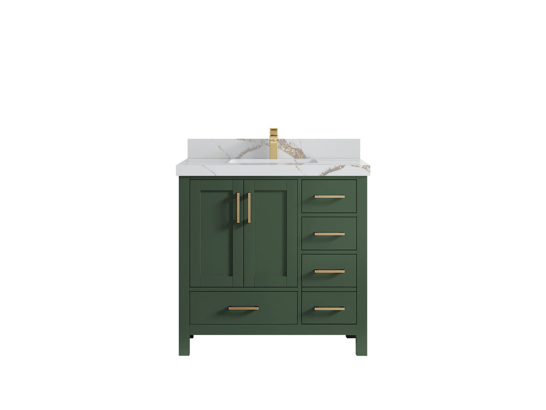 Malibu 36 in. W x 22 in. D Bathroom Vanity Center Sink