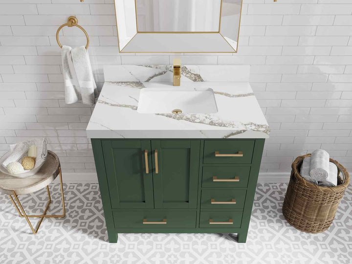 Malibu 36 in. W x 22 in. D Bathroom Vanity Center Sink - photo 14