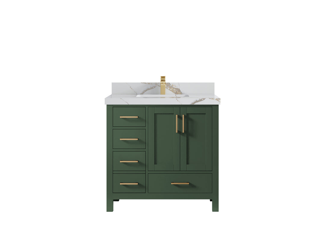 Malibu 36 in. W x 22 in. D Bathroom Vanity Center Sink 2