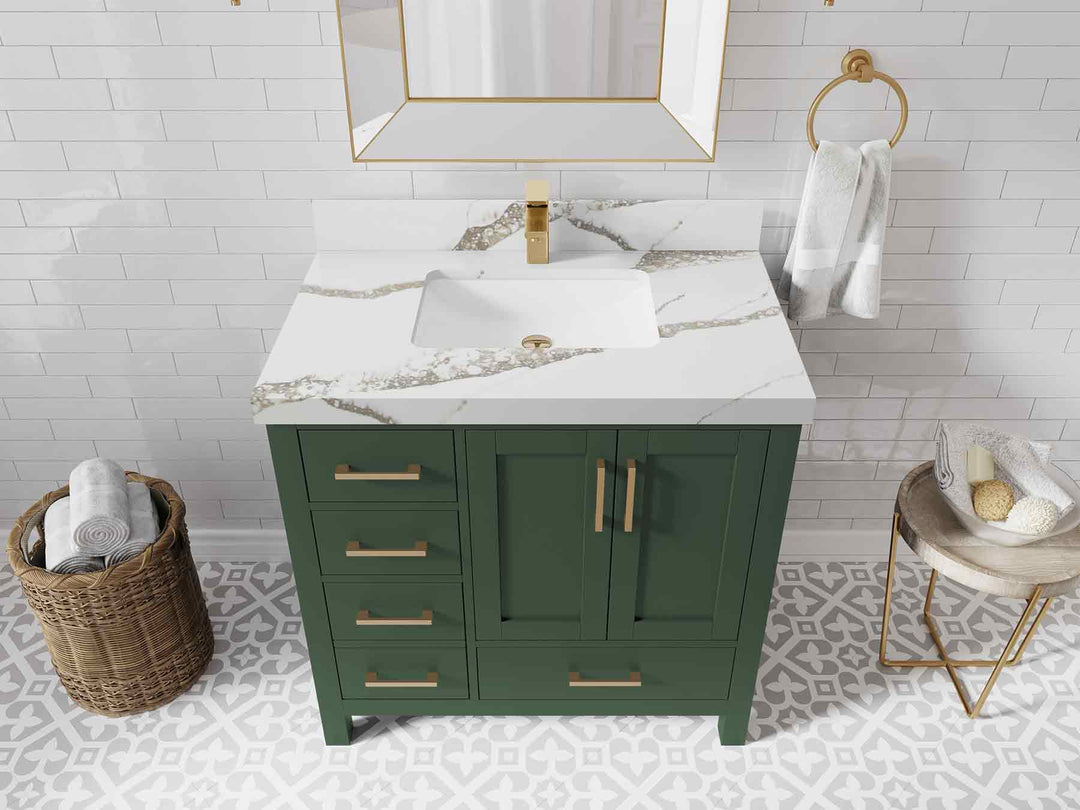 Malibu 36 in. W x 22 in. D Bathroom Vanity Center Sink 2