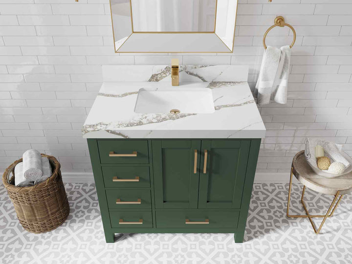 Malibu 36 in. W x 22 in. D Bathroom Vanity Center Sink 2 - photo 14