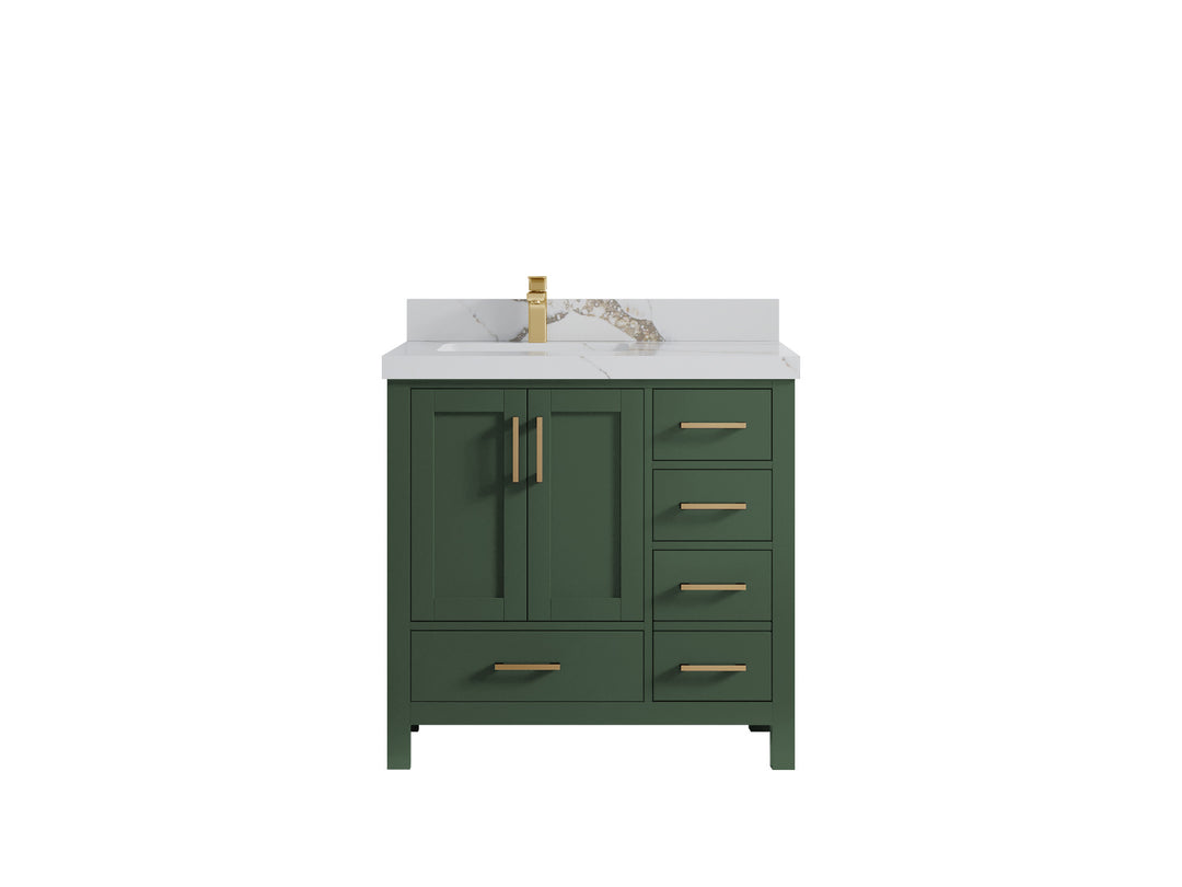 Malibu 36 in. W x 22 in. D Left Offset Sink Bathroom Vanity