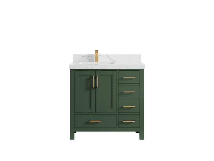 Malibu 36 in. W x 22 in. D Left Offset Sink Bathroom Vanity - photo 17