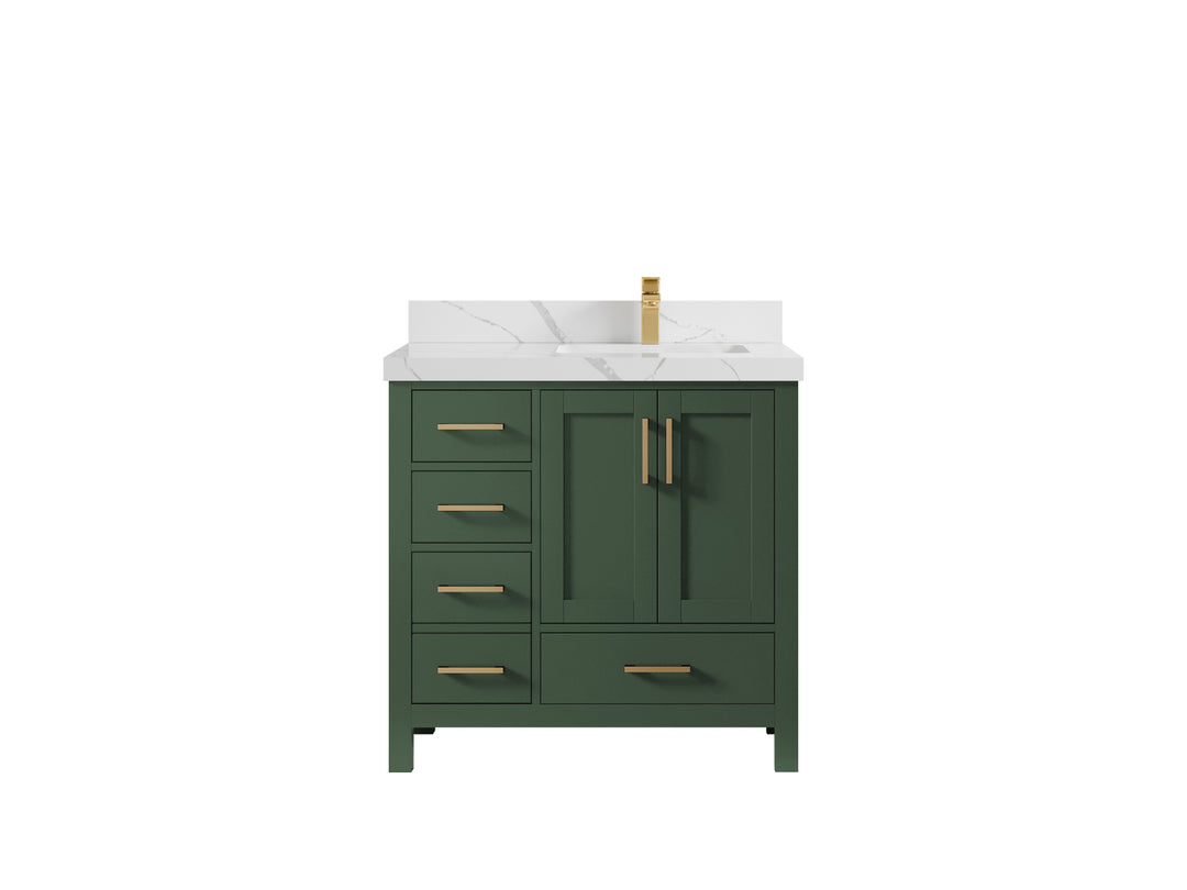 Malibu 36 in. W x 22 in. D Right Offset Sink Bathroom Vanity