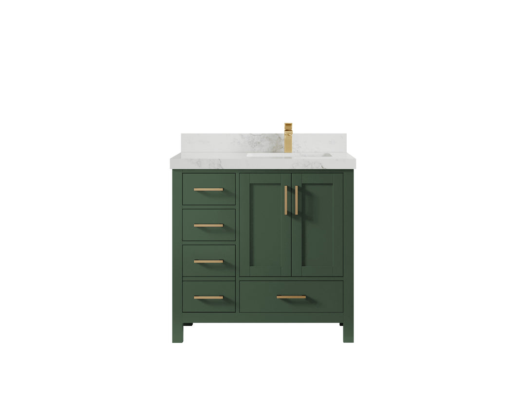 Malibu 36 in. W x 22 in. D Right Offset Sink Bathroom Vanity