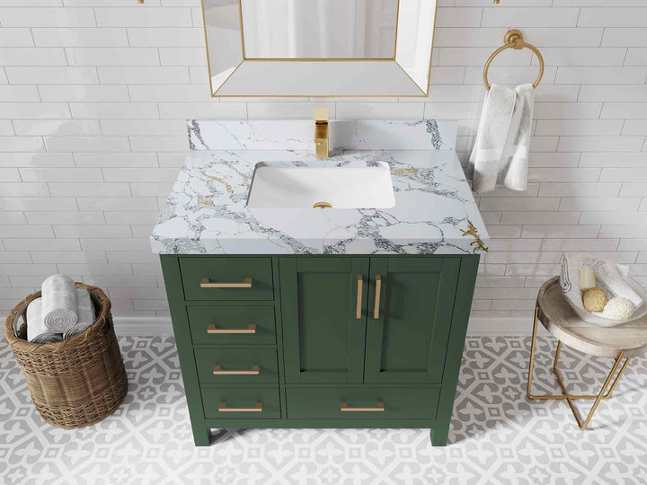 Malibu 36 in. W x 22 in. D Bathroom Vanity Center Sink 2 - photo 20