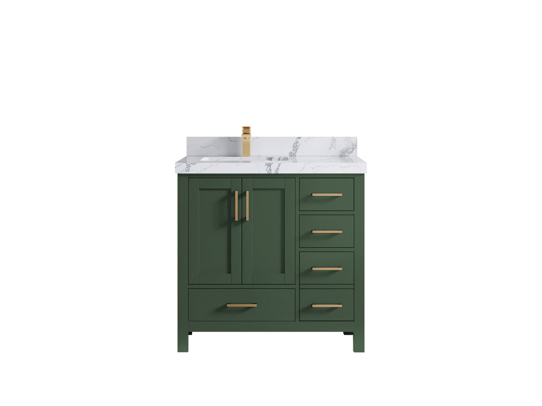 Malibu 36 in. W x 22 in. D Left Offset Sink Bathroom Vanity