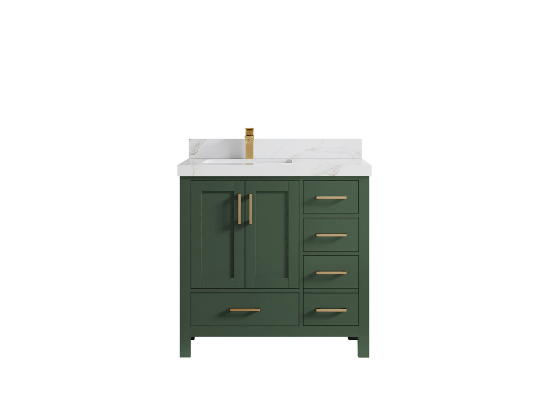 Malibu 36 in. W x 22 in. D Left Offset Sink Bathroom Vanity