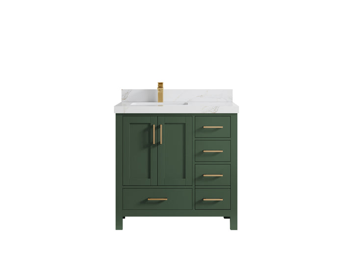 Malibu 36 in. W x 22 in. D Left Offset Sink Bathroom Vanity - photo 23