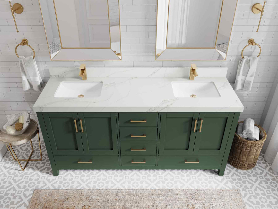 Malibu 72 in. W x 22 in. D Double Sink Bathroom Vanity