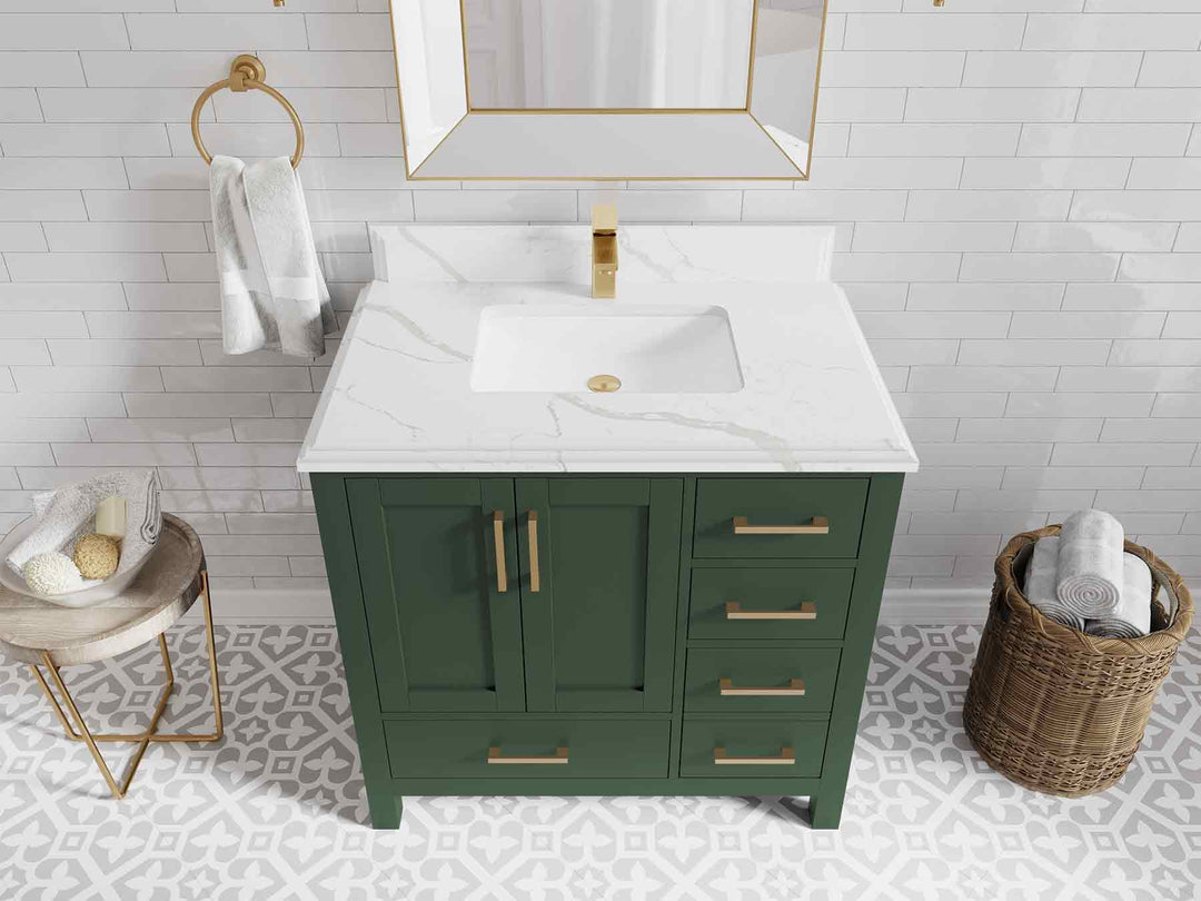 Malibu 36 in. W x 22 in. D Bathroom Vanity Center Sink