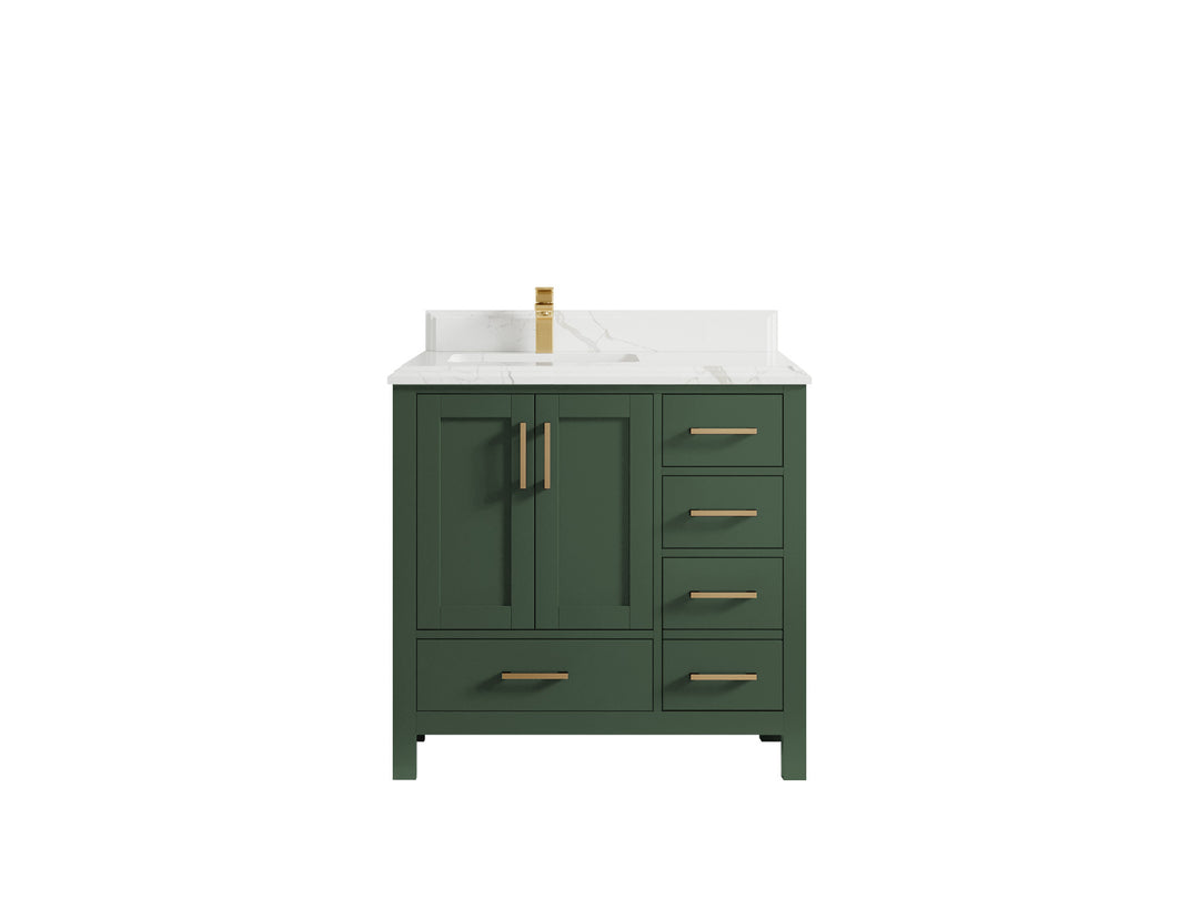 Malibu 36 in. W x 22 in. D Left Offset Sink Bathroom Vanity