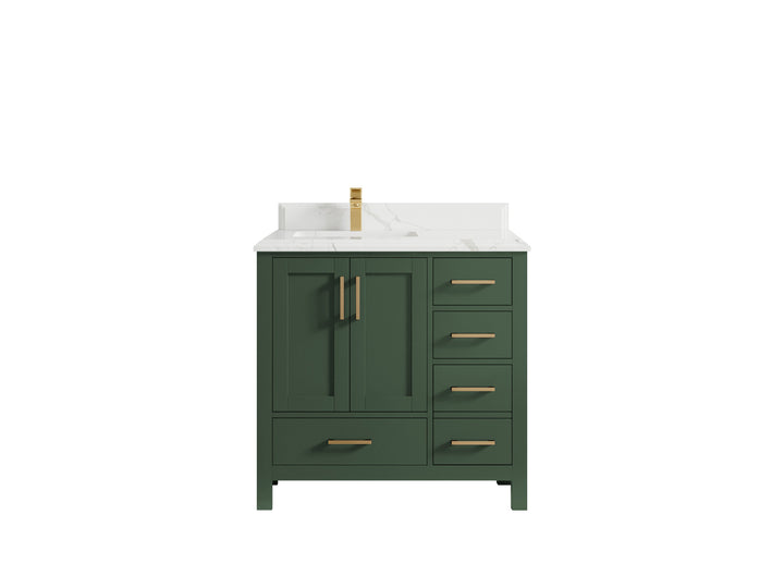 Malibu 36 in. W x 22 in. D Left Offset Sink Bathroom Vanity - photo 25