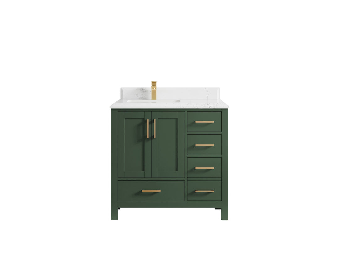 Malibu 36 in. W x 22 in. D Left Offset Sink Bathroom Vanity