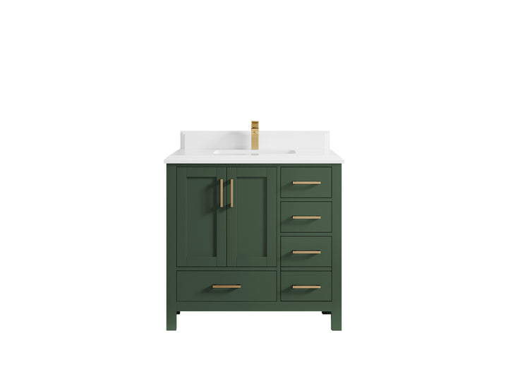 Malibu 36 in. W x 22 in. D Bathroom Vanity Center Sink - photo 29