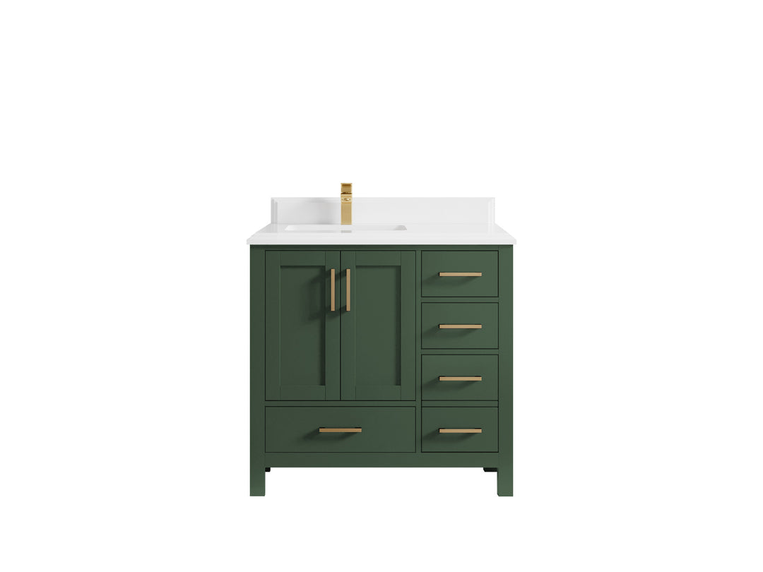 Malibu 36 in. W x 22 in. D Left Offset Sink Bathroom Vanity