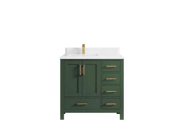 Malibu 36 in. W x 22 in. D Left Offset Sink Bathroom Vanity - photo 29
