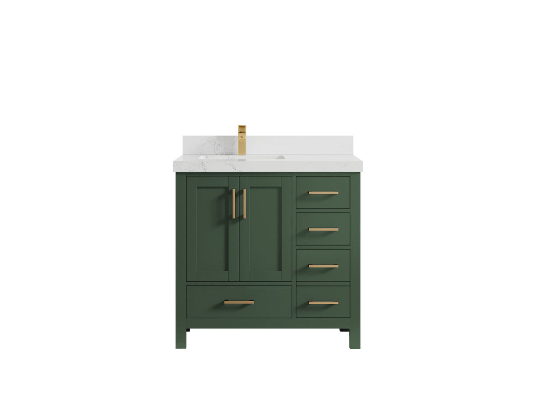 Malibu 36 in. W x 22 in. D Left Offset Sink Bathroom Vanity