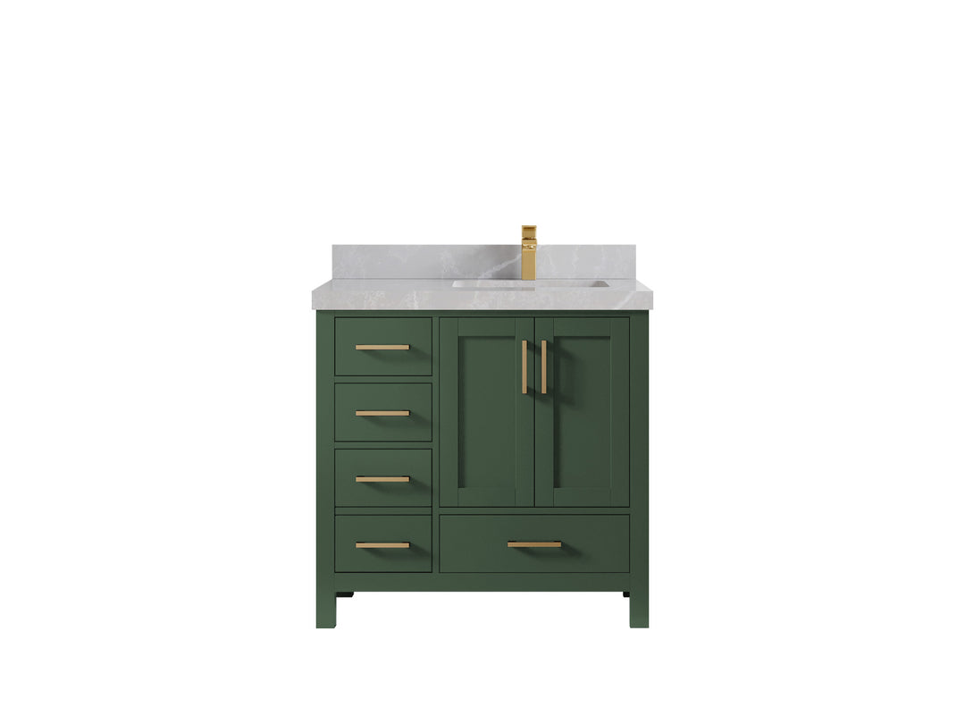 Malibu 36 in. W x 22 in. D Right Offset Sink Bathroom Vanity