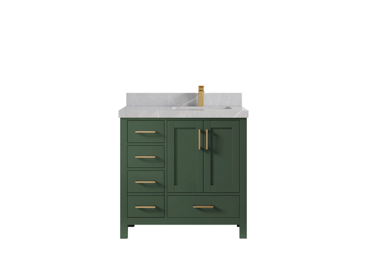 Malibu 36 in. W x 22 in. D Right Offset Sink Bathroom Vanity - photo 33