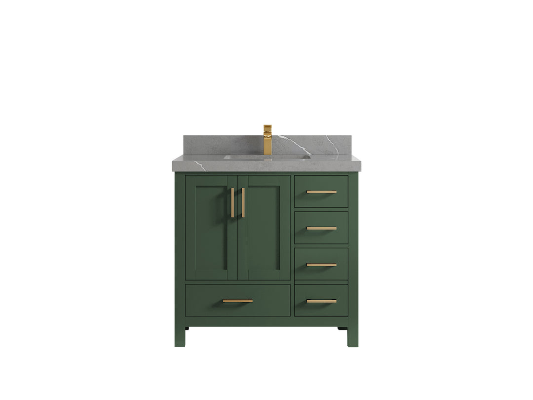 Malibu 36 in. W x 22 in. D Bathroom Vanity Center Sink