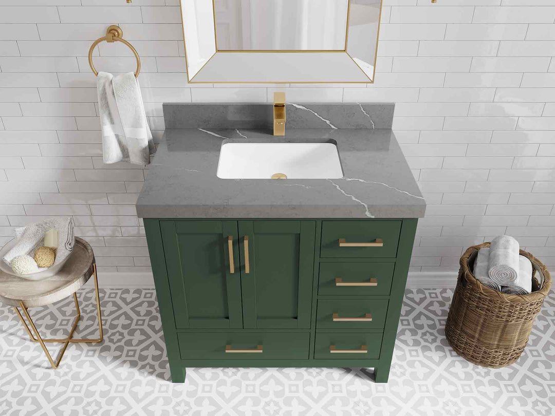 Malibu 36 in. W x 22 in. D Bathroom Vanity Center Sink