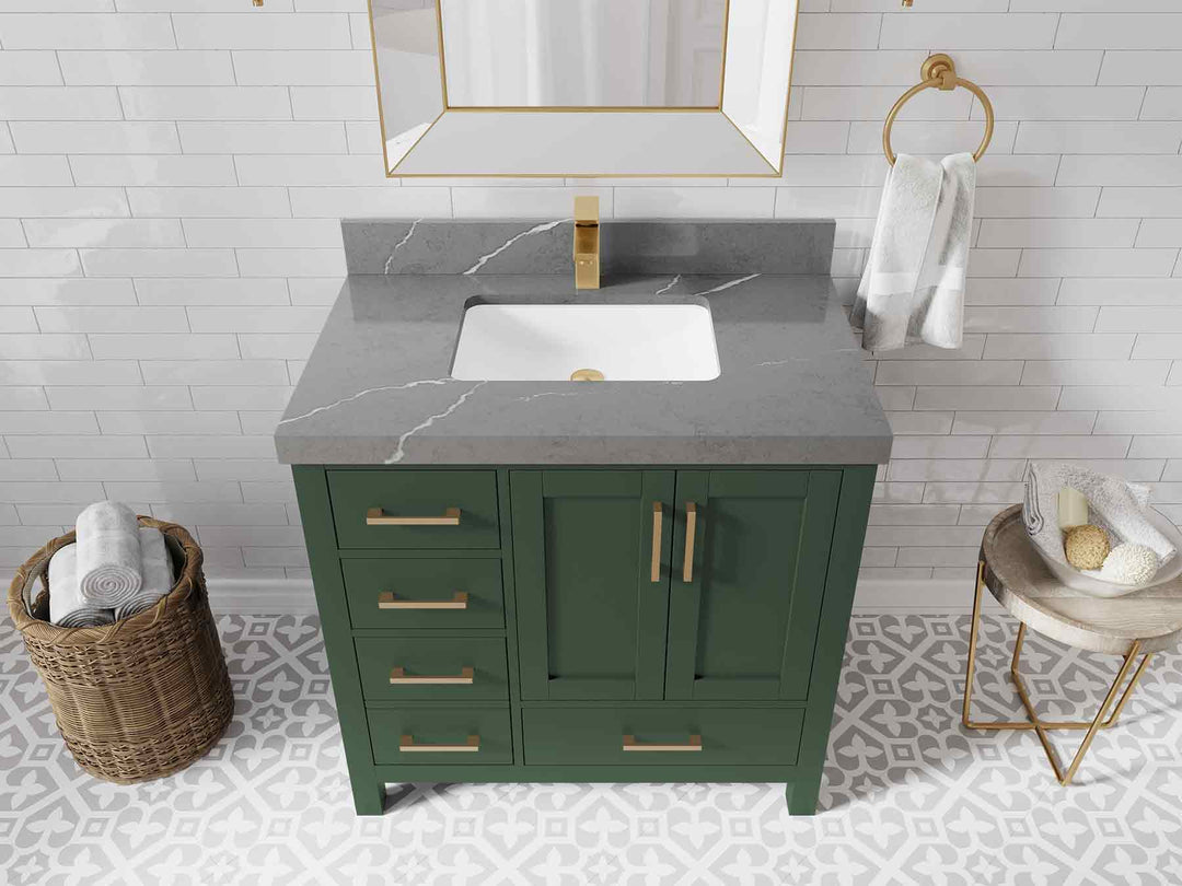 Malibu 36 in. W x 22 in. D Bathroom Vanity Center Sink 2