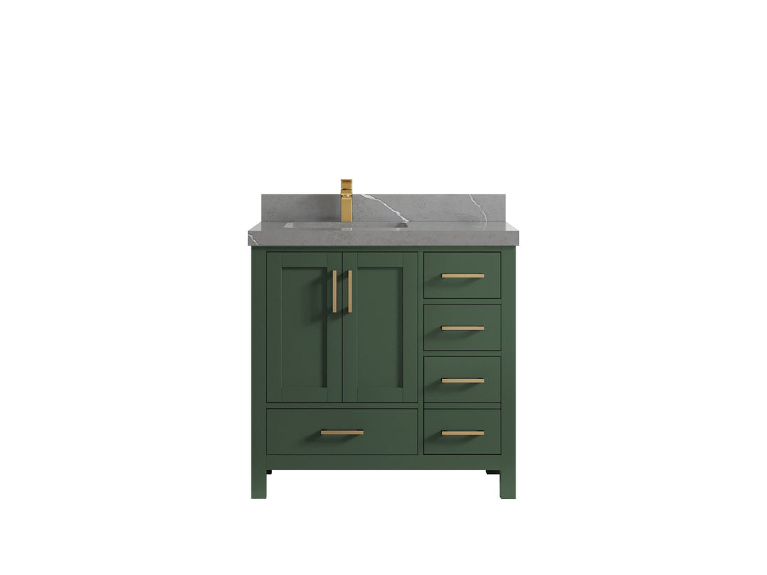 Malibu 36 in. W x 22 in. D Left Offset Sink Bathroom Vanity
