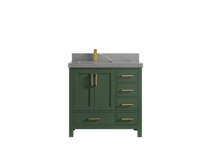 Malibu 36 in. W x 22 in. D Left Offset Sink Bathroom Vanity - photo 35