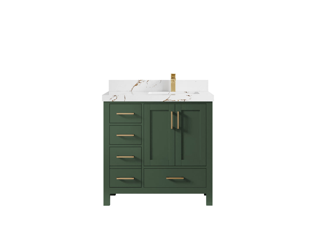 Malibu 36 in. W x 22 in. D Right Offset Sink Bathroom Vanity