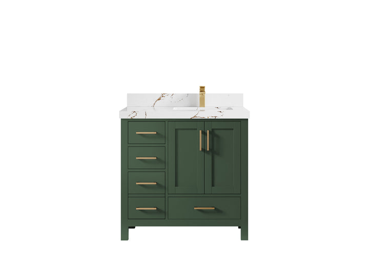 Malibu 36 in. W x 22 in. D Right Offset Sink Bathroom Vanity - photo 37