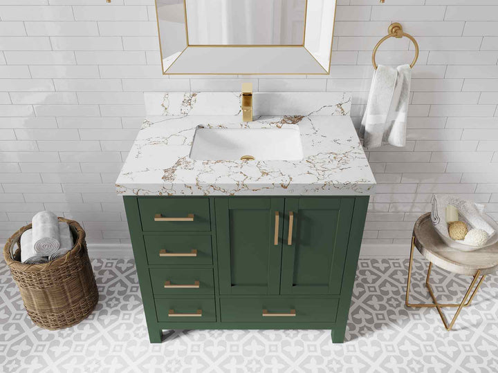 Malibu 36 in. W x 22 in. D Bathroom Vanity Center Sink 2 - photo 38