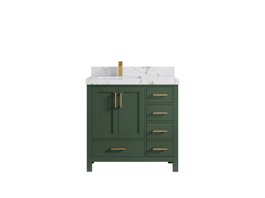 Malibu 36 in. W x 22 in. D Left Offset Sink Bathroom Vanity