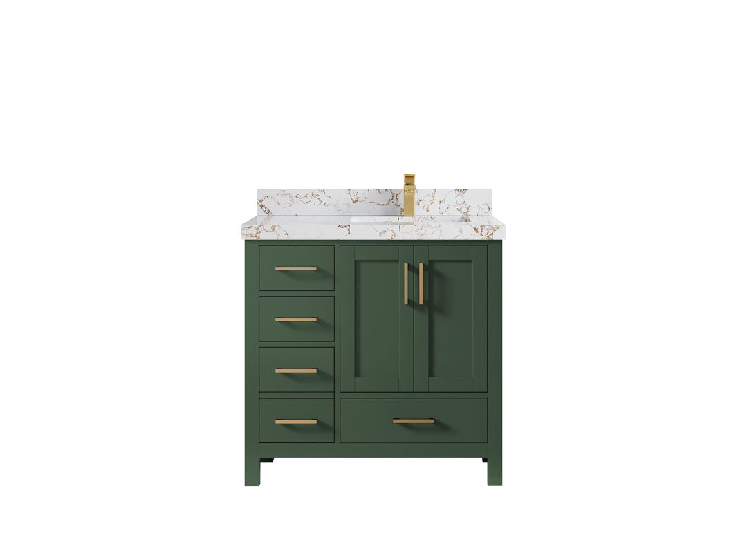 Malibu 36 in. W x 22 in. D Right Offset Sink Bathroom Vanity