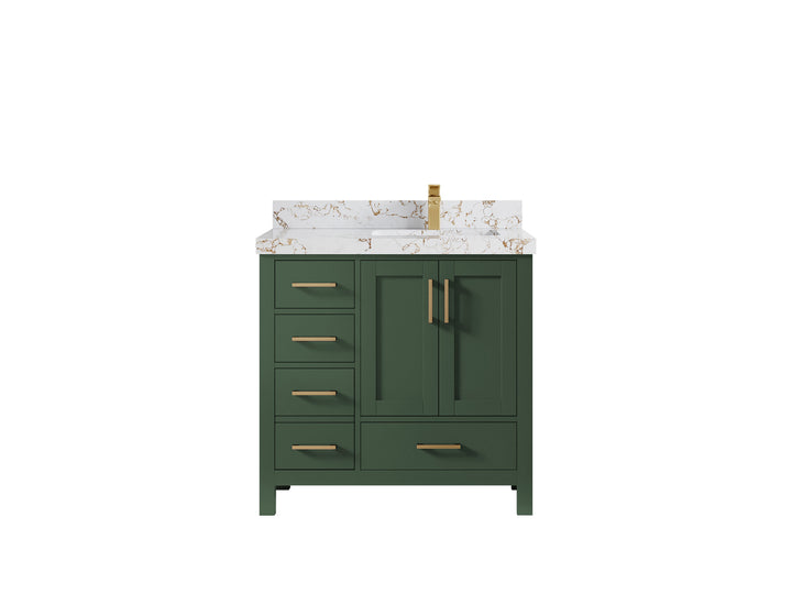 Malibu 36 in. W x 22 in. D Right Offset Sink Bathroom Vanity - photo 39