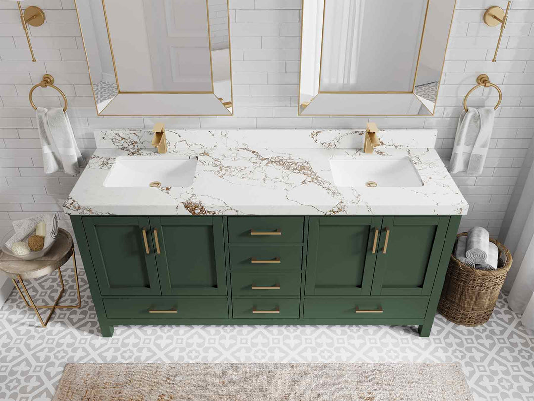 Malibu 72 in. W x 22 in. D Double Sink Bathroom Vanity