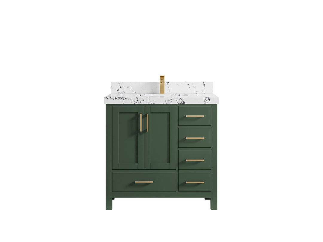 Malibu 36 in. W x 22 in. D Bathroom Vanity Center Sink