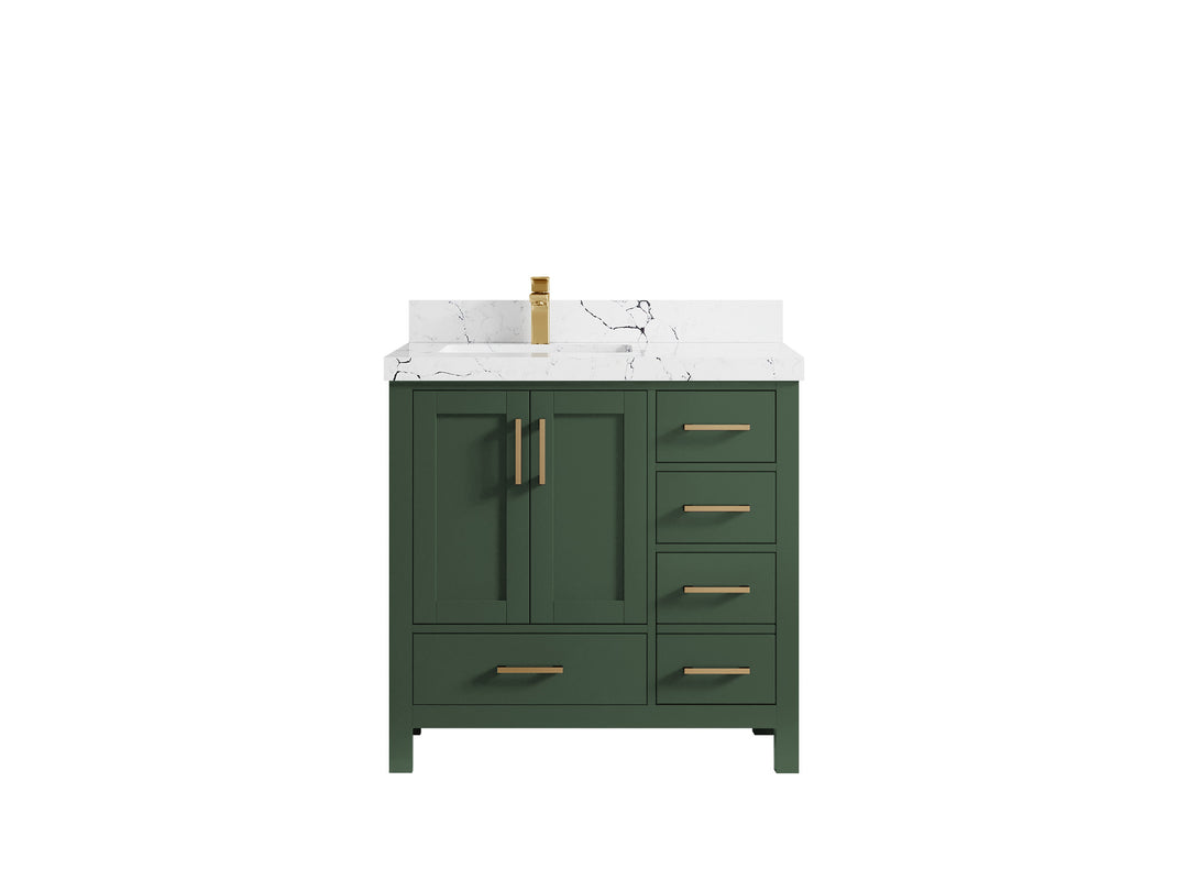 Malibu 36 in. W x 22 in. D Left Offset Sink Bathroom Vanity