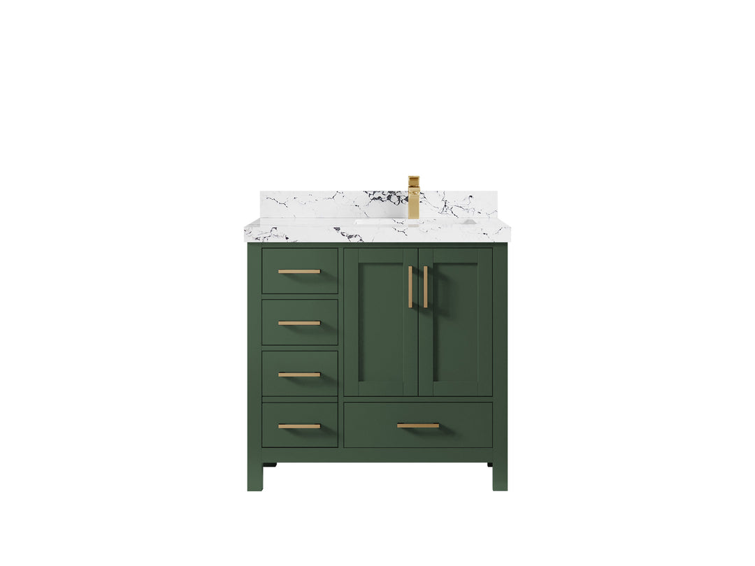 Malibu 36 in. W x 22 in. D Right Offset Sink Bathroom Vanity