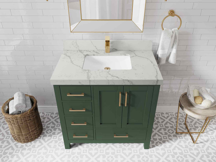 Malibu 36 in. W x 22 in. D Bathroom Vanity Center Sink 2 - photo 42