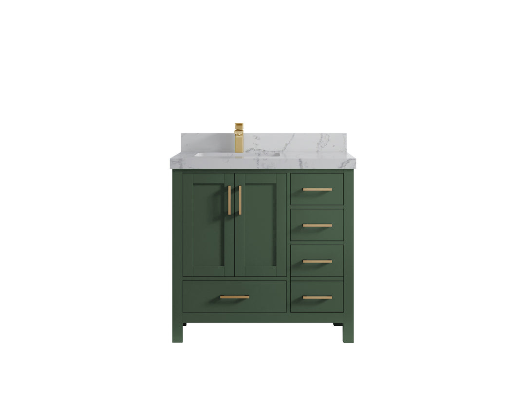 Malibu 36 in. W x 22 in. D Left Offset Sink Bathroom Vanity