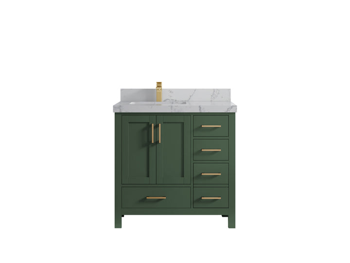 Malibu 36 in. W x 22 in. D Left Offset Sink Bathroom Vanity - photo 43