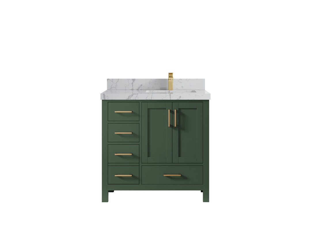 Malibu 36 in. W x 22 in. D Right Offset Sink Bathroom Vanity